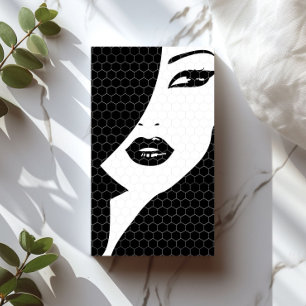 Affärskortet BLACK & WHITE PATTERNED GIRL Visitkort