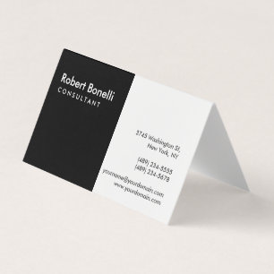 Affärskortet Black White Plain Modern Consultant Visitkort