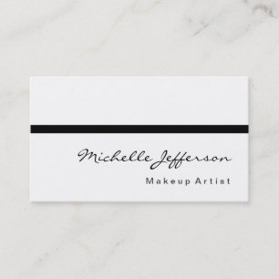 Affärskortet Black White Script Calligraphy Cute C Visitkort