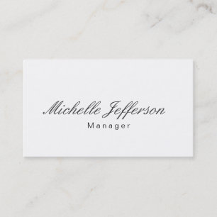 Affärskortet Black White Script Manager Visitkort