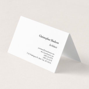 Affärskortet Black White Simple Plain Architect Visitkort