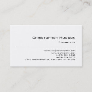 Affärskortet Black White Simple Plain Architect Visitkort