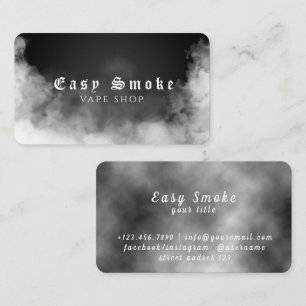 Affärskortet Black White Smoke Vape Shop Visitkort
