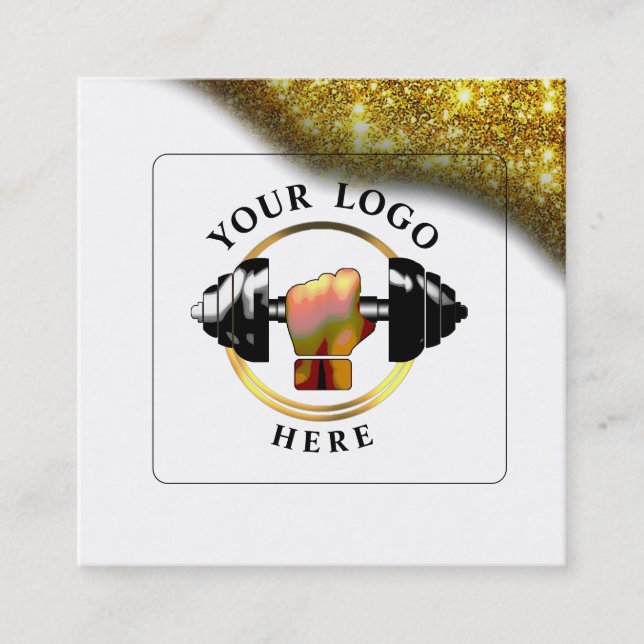 Affärskortet Black White Trainer Social Media Fyrkantigt Visitkort (Framsida)