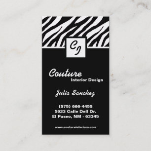 Affärskortet Black White Zebra tryck personalize Visitkort