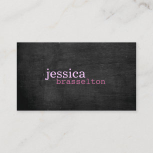 Affärskortet Black Wood Rosa Typography Visitkort