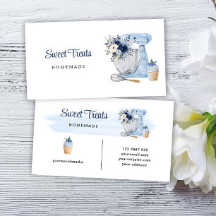Affärskortet Blanda blå Blommigt Visitkort