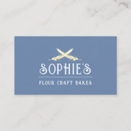 Affärskortet Blått Logotyp för elegant Baker Visitkort