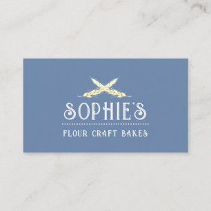 Affärskortet Blått Logotyp för elegant Baker Visitkort