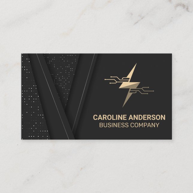Affärskortet Blixt Bolt Tech Logotyp Visitkort (Framsida)