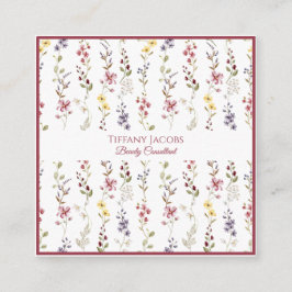 Affärskortet Blommigt av Wildblomma Fyrkantigt Visitkort