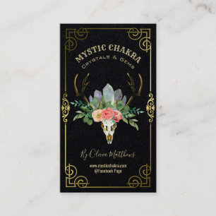 Affärskortet blommigt Crystal och Gem Visitkort