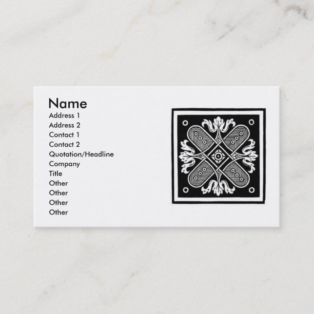 Affärskortet blommigt Design Visitkort (Framsida)