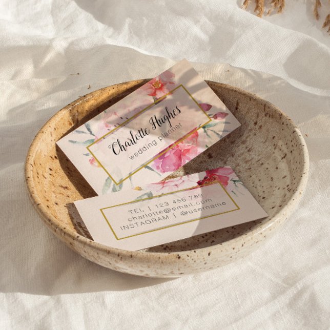 Affärskortet blommigt för elegantens vattenfärg visitkort (Skapare uppladdad)