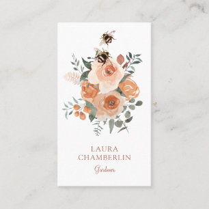Affärskortet blommigt och bin visitkort