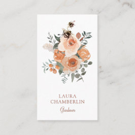Affärskortet blommigt och bin visitkort