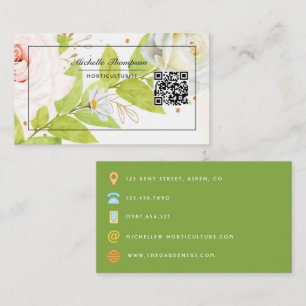 Affärskortet blommigt QR-kod Visitkort
