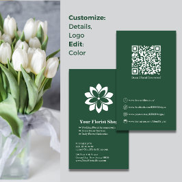 Affärskortet blommigt Services Florist Grönt White Lojalitetskort