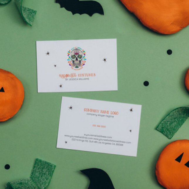 Affärskortet blommigt Sugar Skull - bränning Visitkort (Skapare uppladdad)