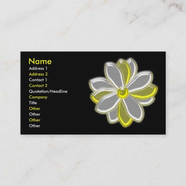 Affärskortet Blomningsblomma Daisy Anpassade Visitkort (Framsida)