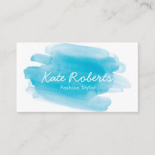 Affärskortet Blue Aqua Watercolor KREATIV Visitkort