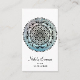 Affärskortet Blue Black Mandala Yoga Instructor Visitkort
