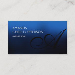 Affärskortet Blue Black White Monogram Visitkort
