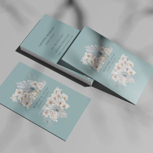 Affärskortet Blue Bohemian Blommigt Visitkort