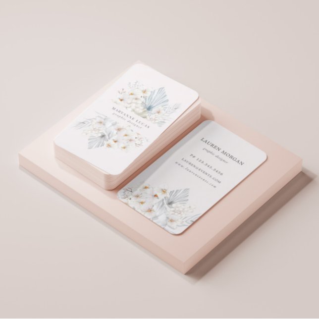 Affärskortet Blue Bohemian Blommigt Visitkort (Skapare uppladdad)