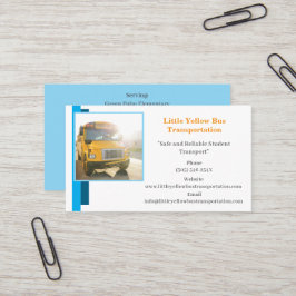 Affärskortet Blue Buss Driver Gult School Buss Visitkort