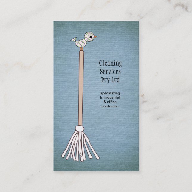 Affärskortet Blue Cleaner Städning Service Visitkort (Framsida)