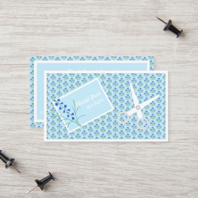 Affärskortet Blue CrocusHair Stylist (Fram/Back In Situ)