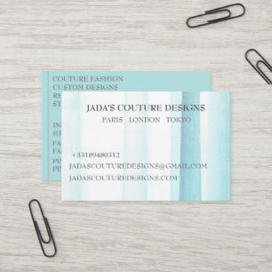 Affärskortet Blue Fabric designer mode couture Visitkort