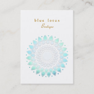 Affärskortet Blue Foil look Lotus Knubbig Visitkort