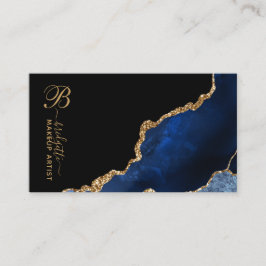 Affärskortet Blue Guld Agate Geode Makeup Artist Visitkort