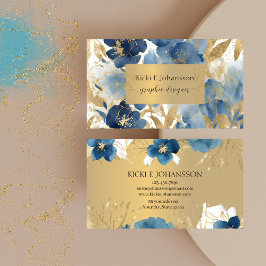Affärskortet Blue Guld Glitter Visitkort