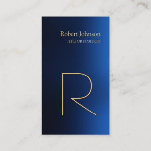 Affärskortet Blue Guld Monogram Visitkort