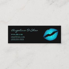 Affärskortet Blue Lipstick Smala Mini Visitkort