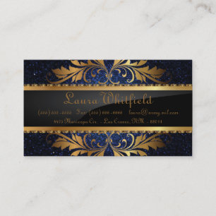 Affärskortet Blue Navy Glitter Sequin Disco Glitz Visitkort