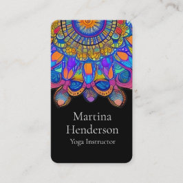 Affärskortet Blue och Guld Mandala Yoga Visitkort