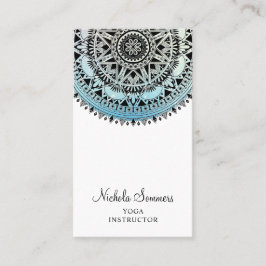 Affärskortet Blue Ombre Mandala Yoga Instructor Visitkort