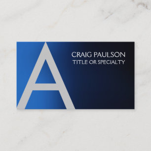 Affärskortet Blue Professionell Monogram Visitkort