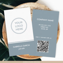 Affärskortet Blue QR Code Logotyp