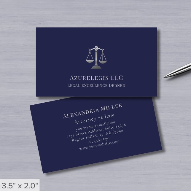 Affärskortet Blue Silver Justice Legal Visitkort (Skapare uppladdad)