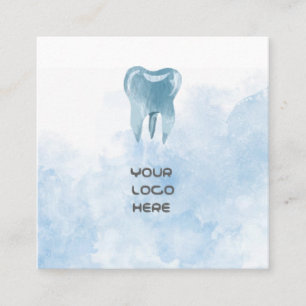 Affärskortet Blue Tooth Dentist Fyrkantigt Visitkort