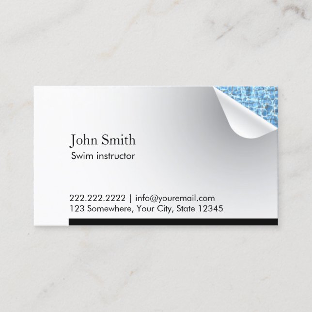 Affärskortet Blue Vatten Inside Simma Instructor Visitkort (Framsida)