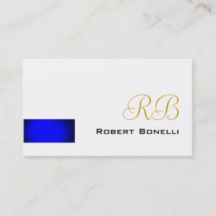 Affärskortet Blue White Consultant Monogram Visitkort