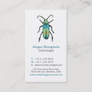 Affärskortet Blue & white entomologists insekt Visitkort