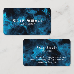 Affärskortet Blue White Smoke Vape Shop Visitkort