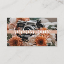 Affärskortet Boho Camera & Flowers